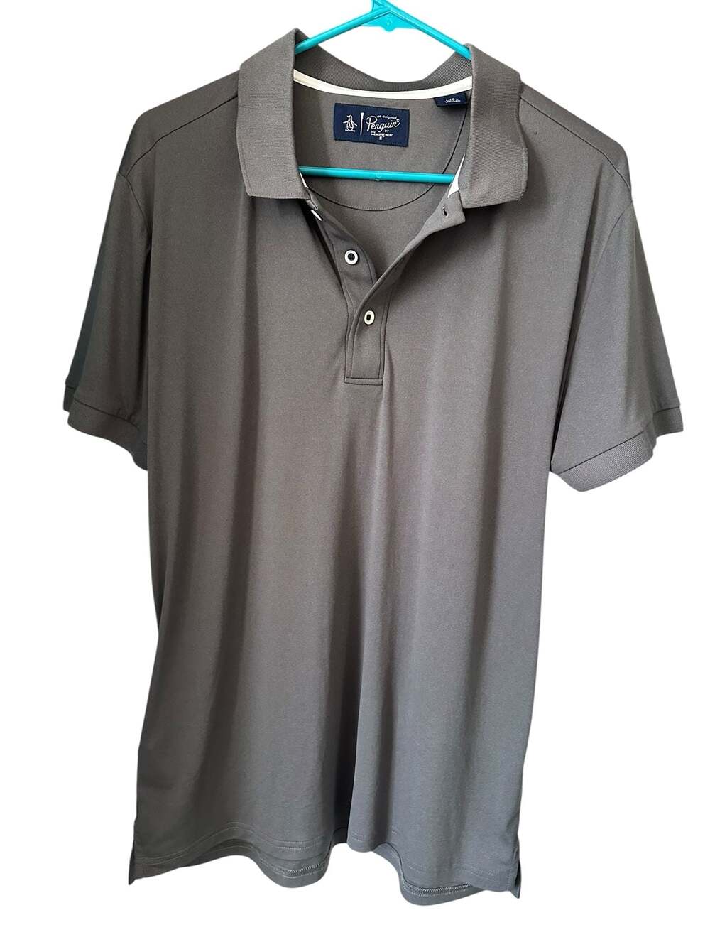 Original Penguin Gray Performance Polo Shirt Mens XL Short Sleeve Golf Athletic‎